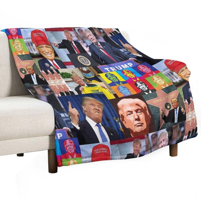 Donald Trump Collage Best Of Velvety-soft Throw Blanket