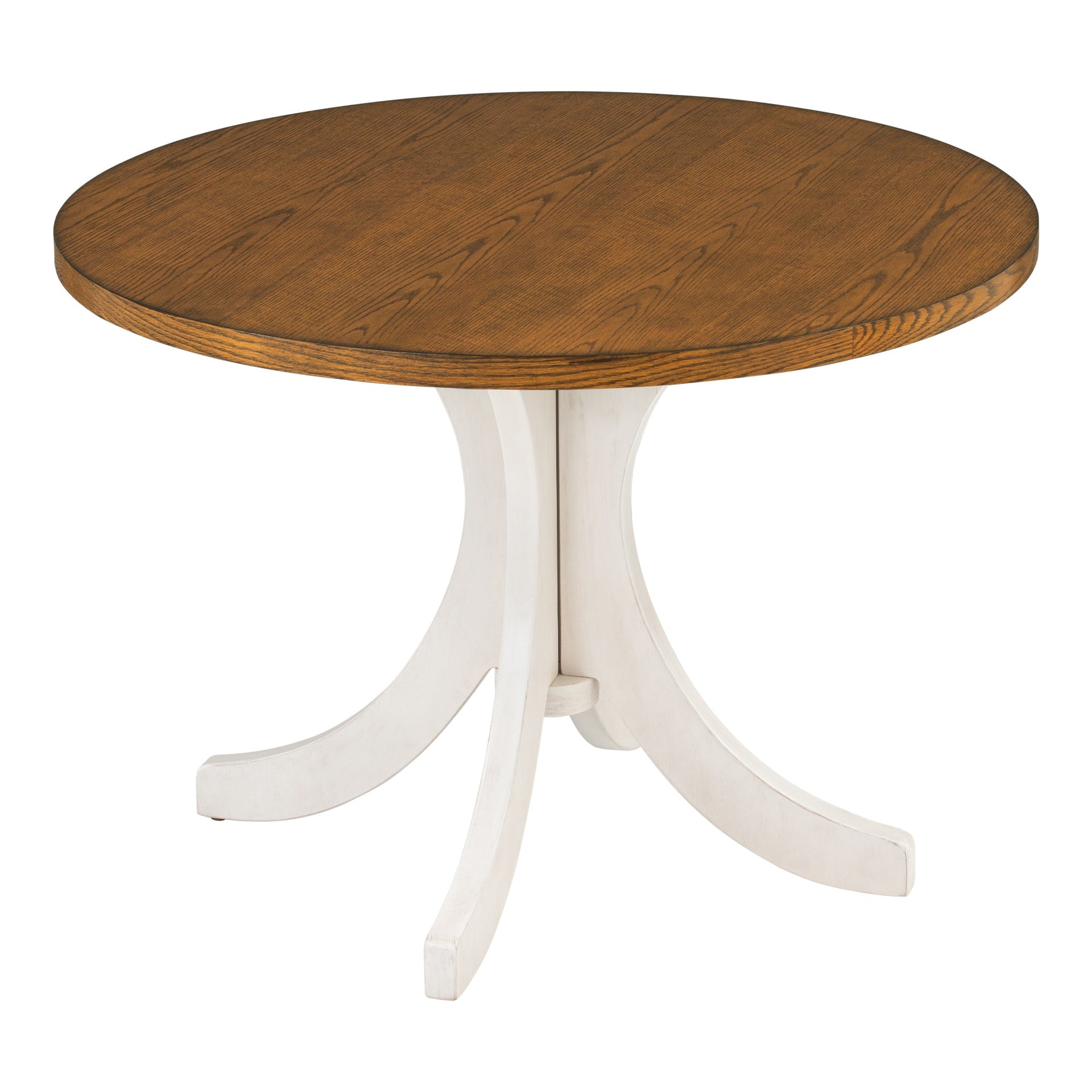 Mid-Century Solid Wood  Round Dining Table for Small Places, Walnut Table