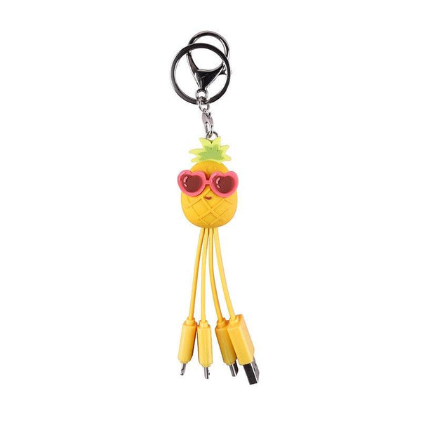 Creative cartoon data cable quirky peach blossom eye phone charging cable peach blossom eye pineapple fruit