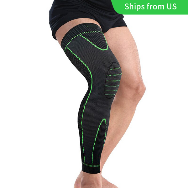 1PCS Mumian S33 Classic Black And Green Knitted Thermal Lengthen Sports Kneecaps