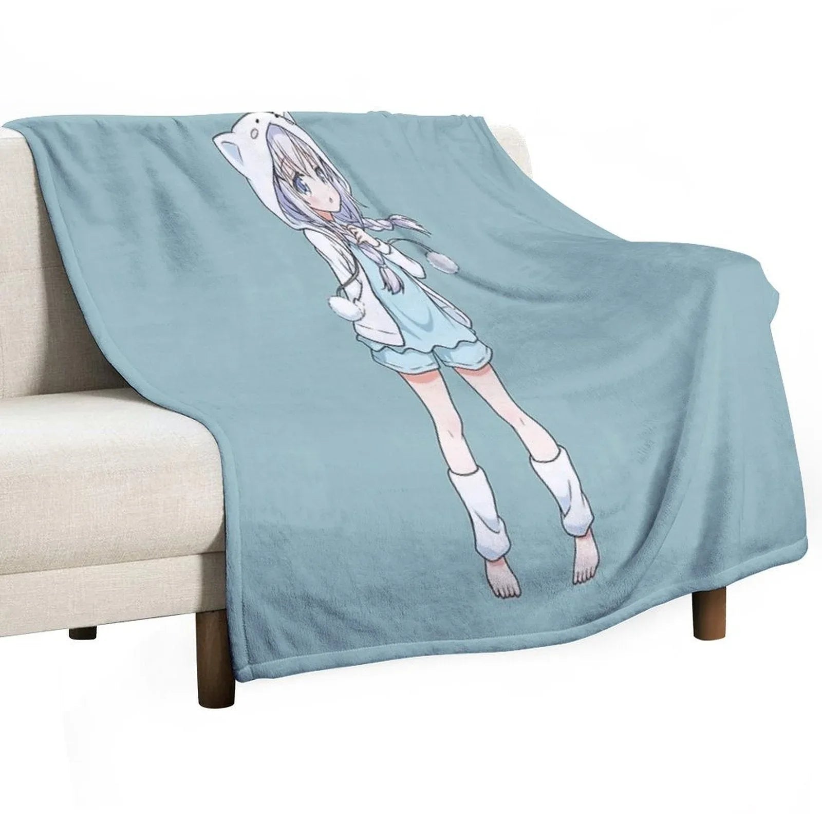 Anime Kawaii Girl Throw Blanket