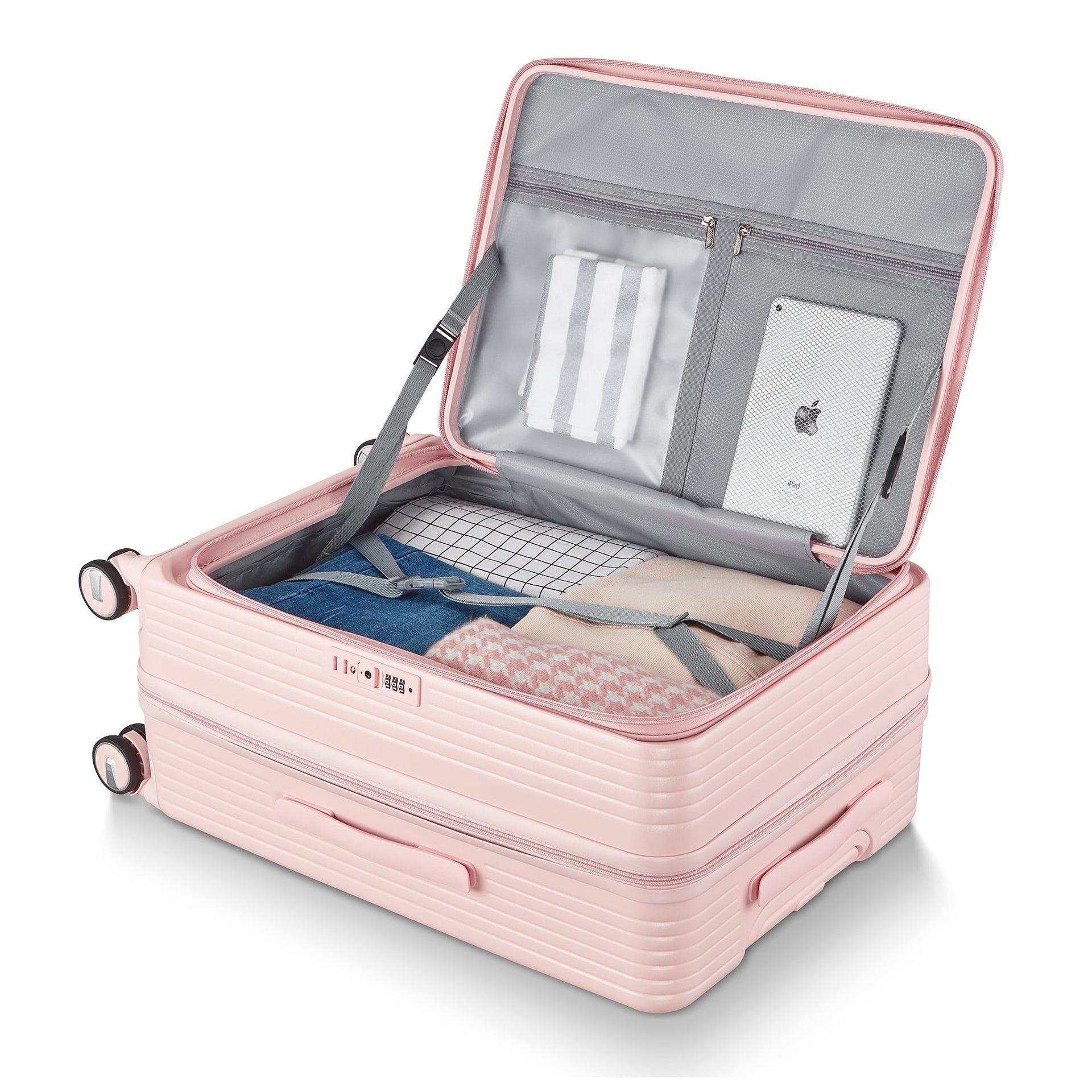 Luggage Sets 3 Piece(20/24/28), Expandable Carry On Luggage with TSA Lock Airline Approved, 100% PC Hard Shell and Lightweight Suitcase with Front Pocket and Spinner Wheels