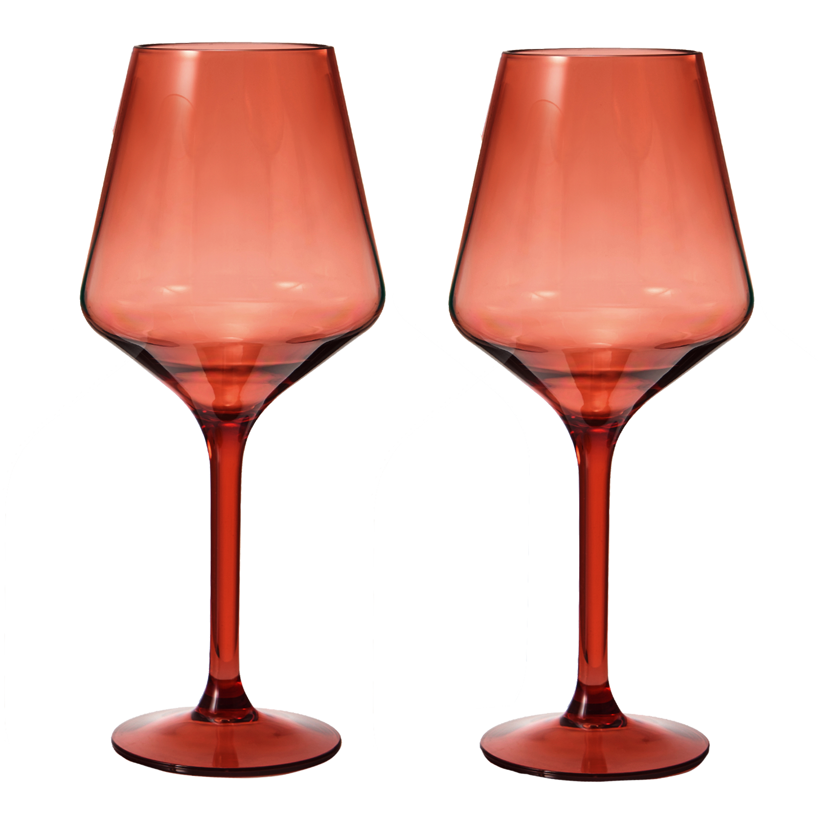 Floating Wine Glasses for Pool - Set of 2-15 OZ Shatterproof Poolside Wine Glasses, Tritan Plastic Reusable, Beach Outdoor Cocktail, Wine, Champagne, Water Glassware Spring Summer (Muted Red)