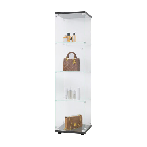 4 glass display cabinets with door shelves, floor standing antique bookshelf, 64.7 