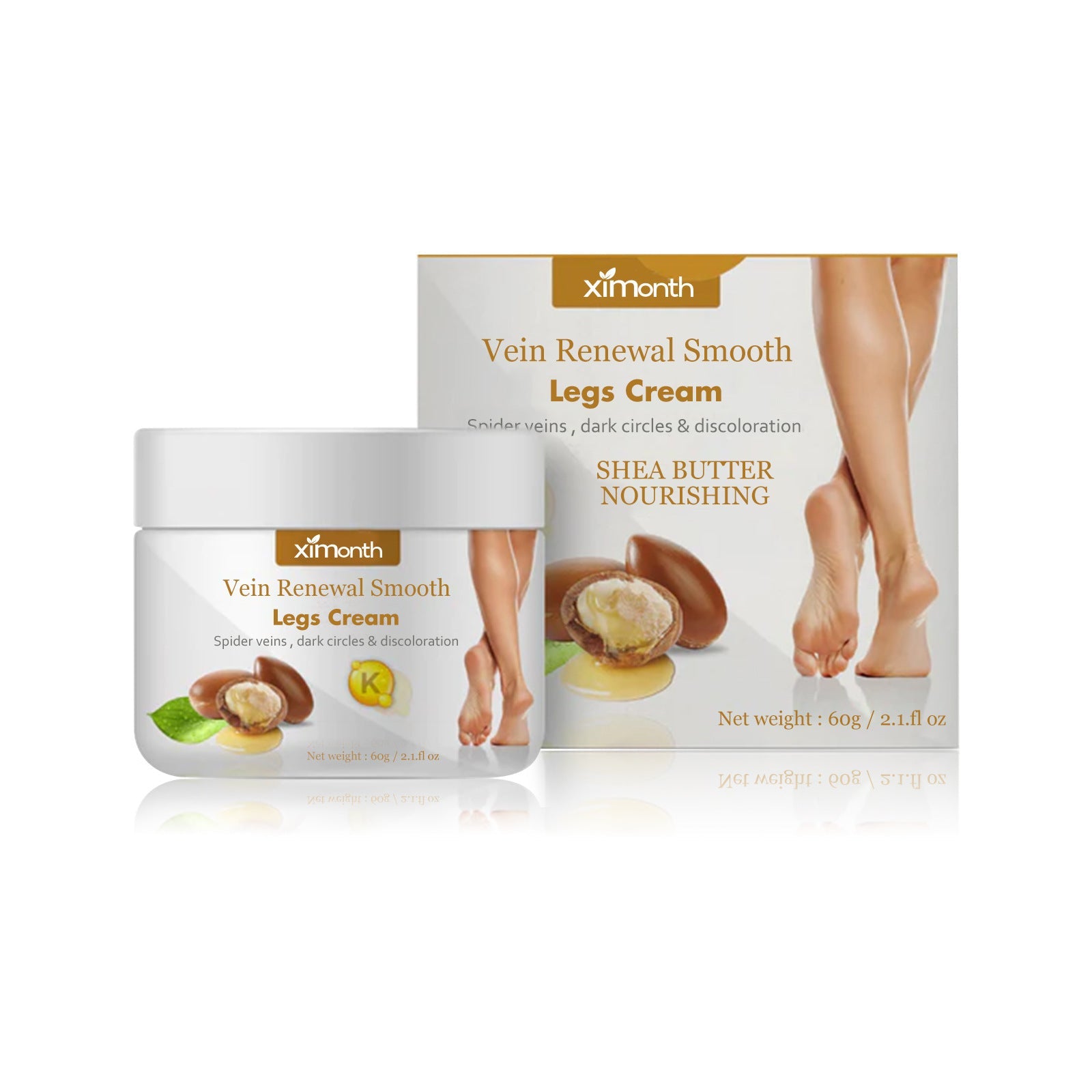 Vein Renewal Smooth Legs Cream, Relief Sore Legs Massage Varicose Earthworm Leg Vein Care Cream