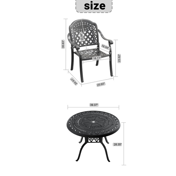 (Cushions In Random Colors)5-Piece Set Of Cast Aluminum Patio Furniture With Cushions - Gifts for You 'n Me