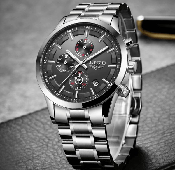 Men's Waterproof  Watch With Chronometers And Date Display Unique Design Perfect Gift