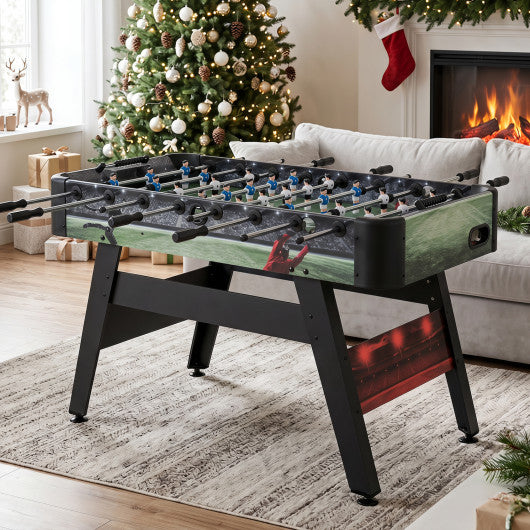 54 Inch Full Size Foosball Table for Home Game Room with 2 Balls and Ergonomic Handles