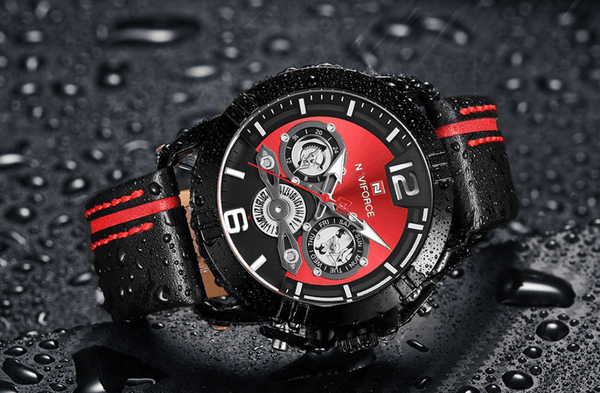 Waterproof  Quartz  Man Leather Sport Wrist Watch  Luxury Unique Design Perfect Gift