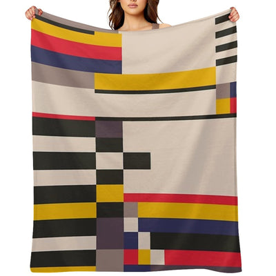 Geometric Design - Bauhaus Inspired Plush Throw Blanket