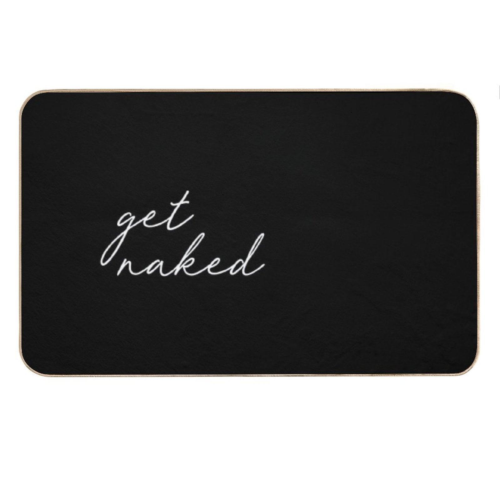 Get Naked, Black And White Bath Mat
