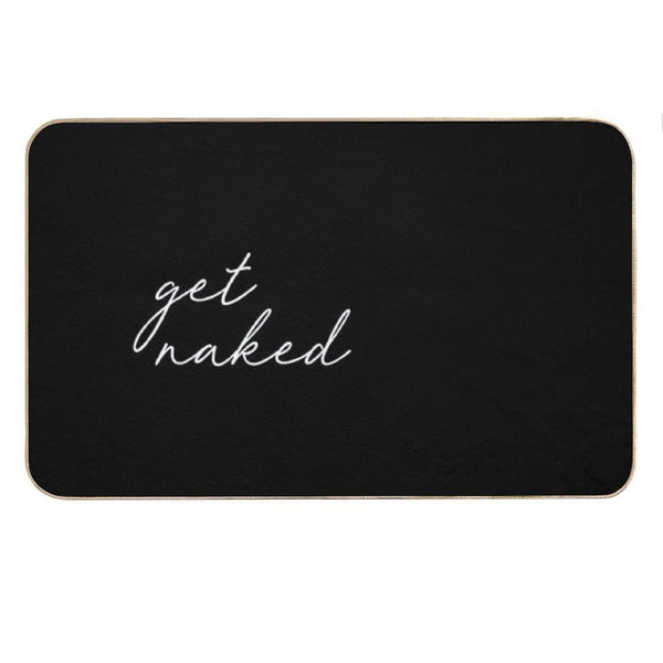 Get Naked, Black And White Bath Mat