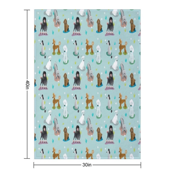 Retro Exit Poodles Premium Throw Blanket
