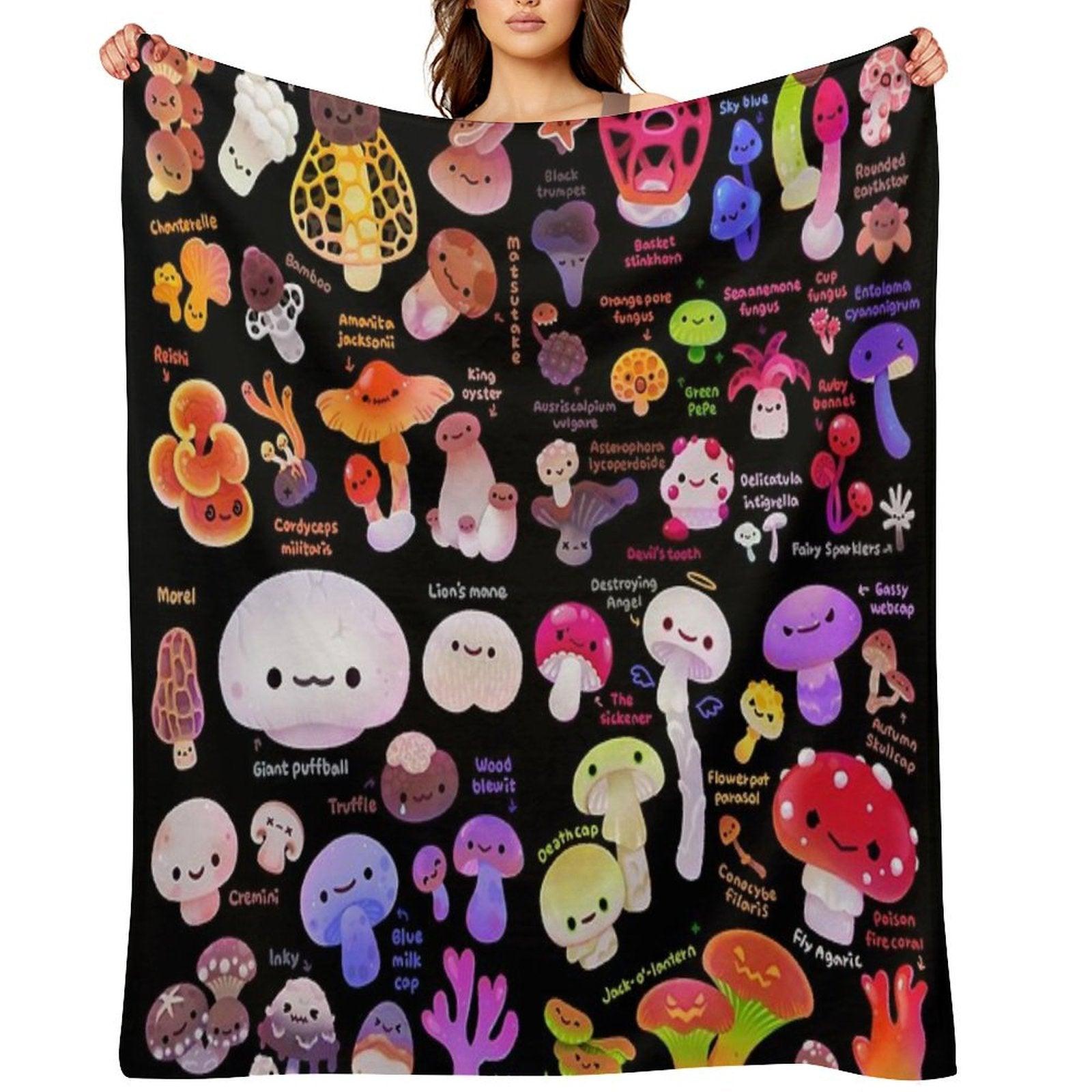 Mushroom - Name Throw Blanket