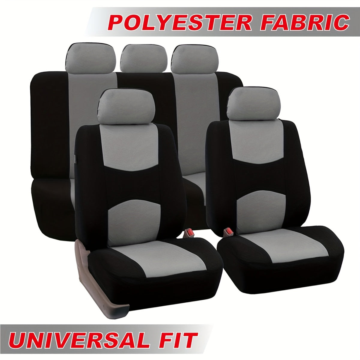 Polyester Universal Fit Car Seat Cover Full Set for 5 Seats Cars DSers Fulfillment
