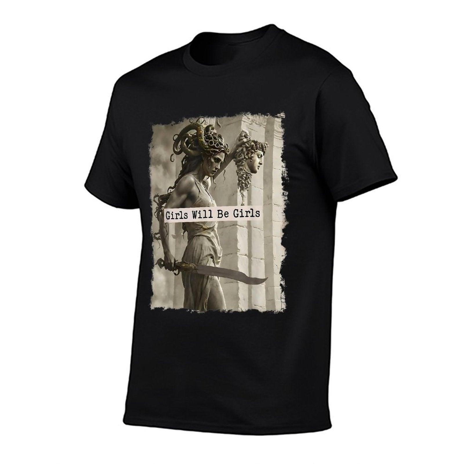 Girl Will Be Girlss Medusa Feminist Women  Versatile T-Shirt