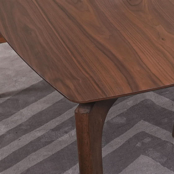 Contemporary Walnut Veneer Dining Table Set Chairs