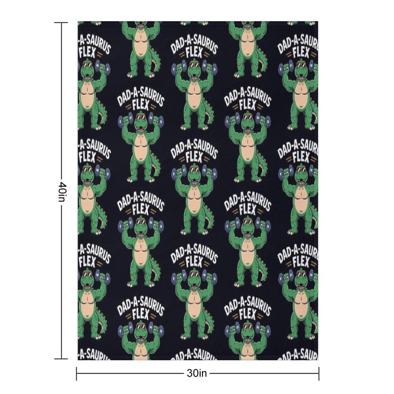 Dad-A-Saurus Flex Dino Dad Father's Day Throw Blanket