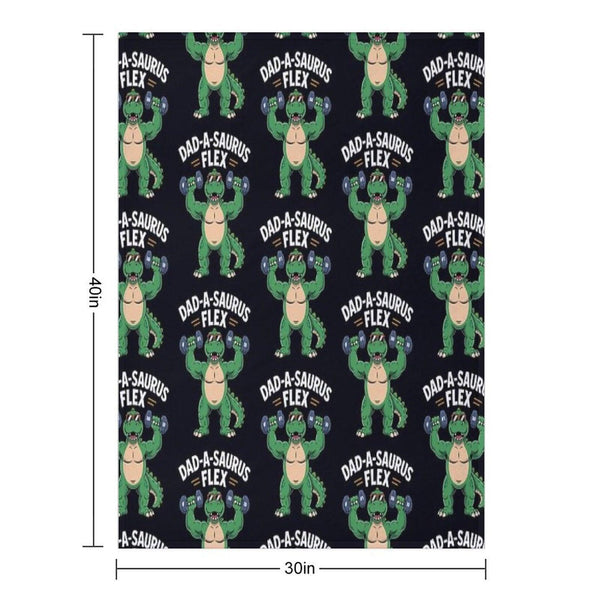 Dad-A-Saurus Flex Dino Dad Father's Day Throw Blanket