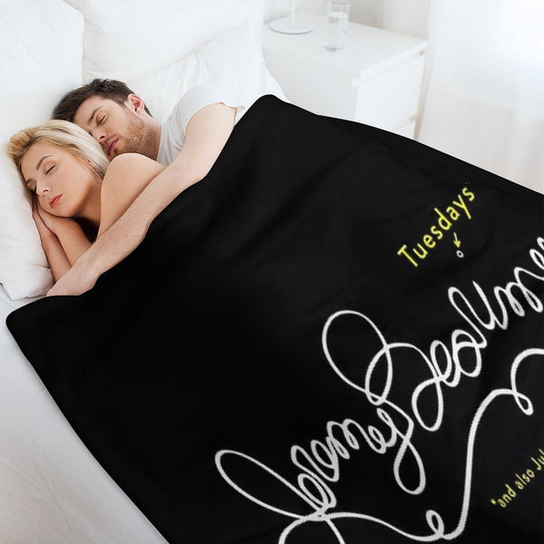 Jeremy Bearimy in White (with Notation) Easy Care Throw Blanket