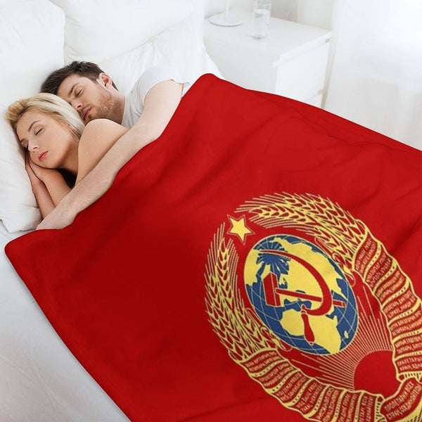 Golden Soviet Union Flag Premium Throw Blanket