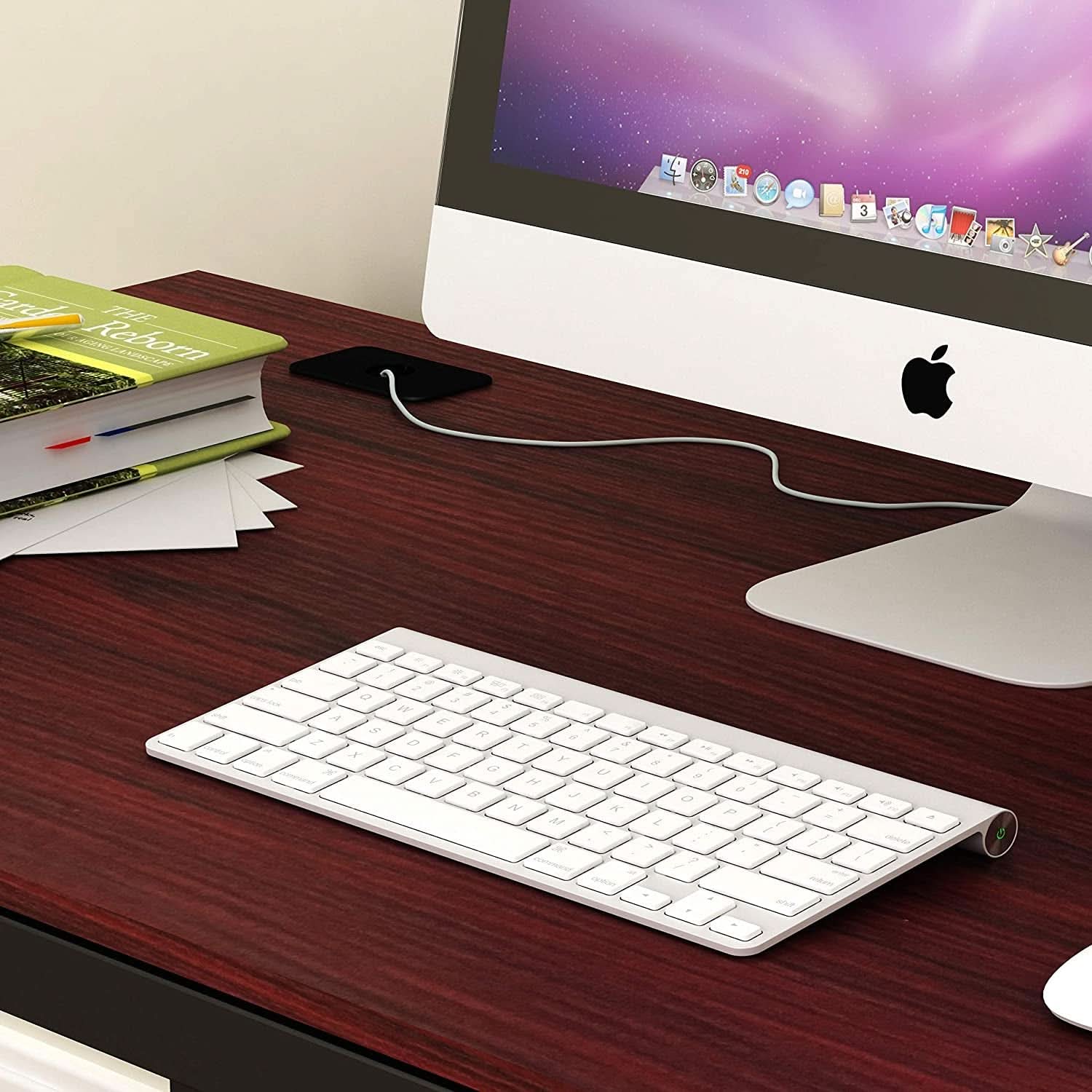 55 Inch Commercial Office Computer Desk Cherry Finish
