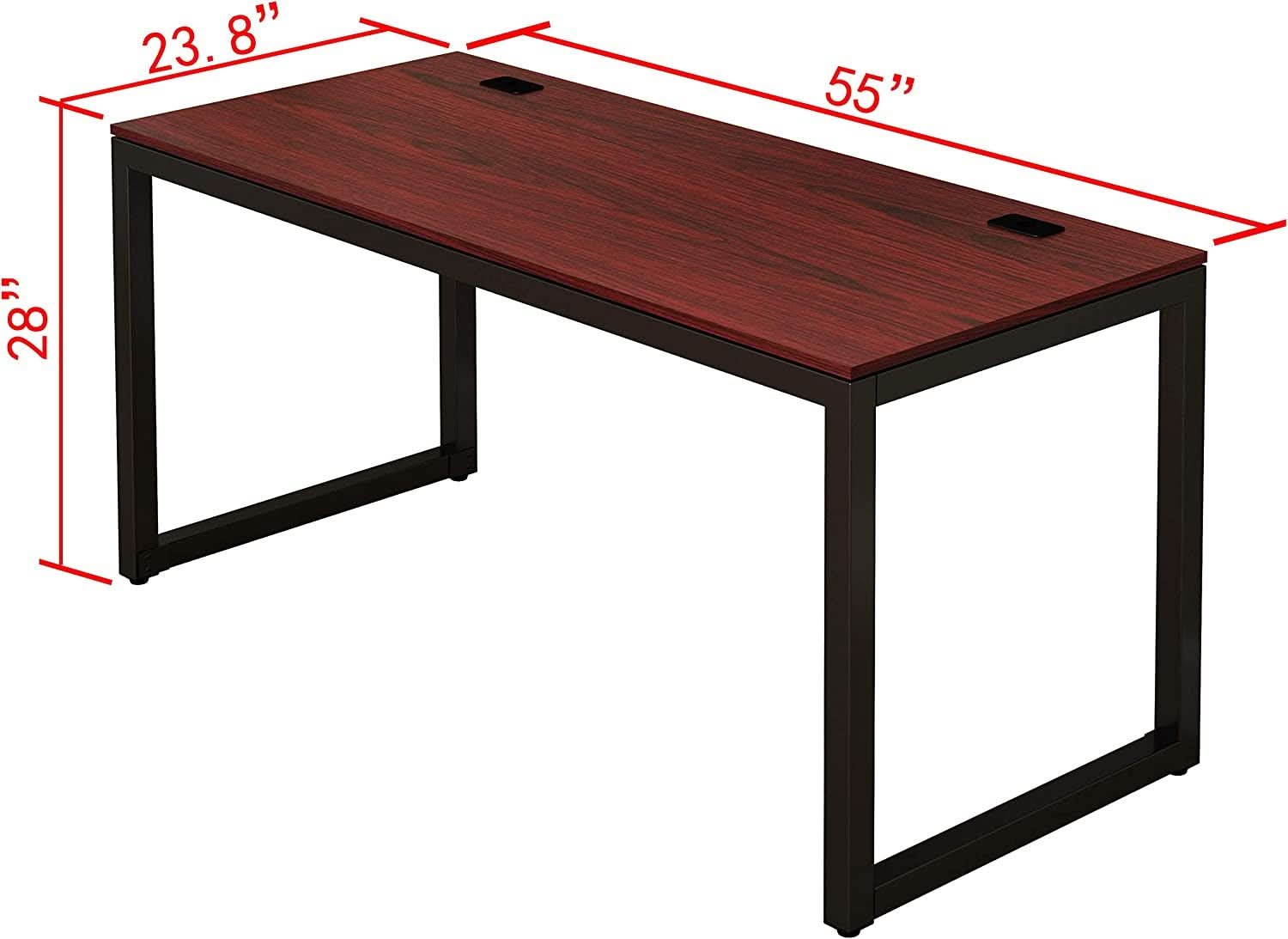 55 Inch Commercial Office Computer Desk Cherry Finish