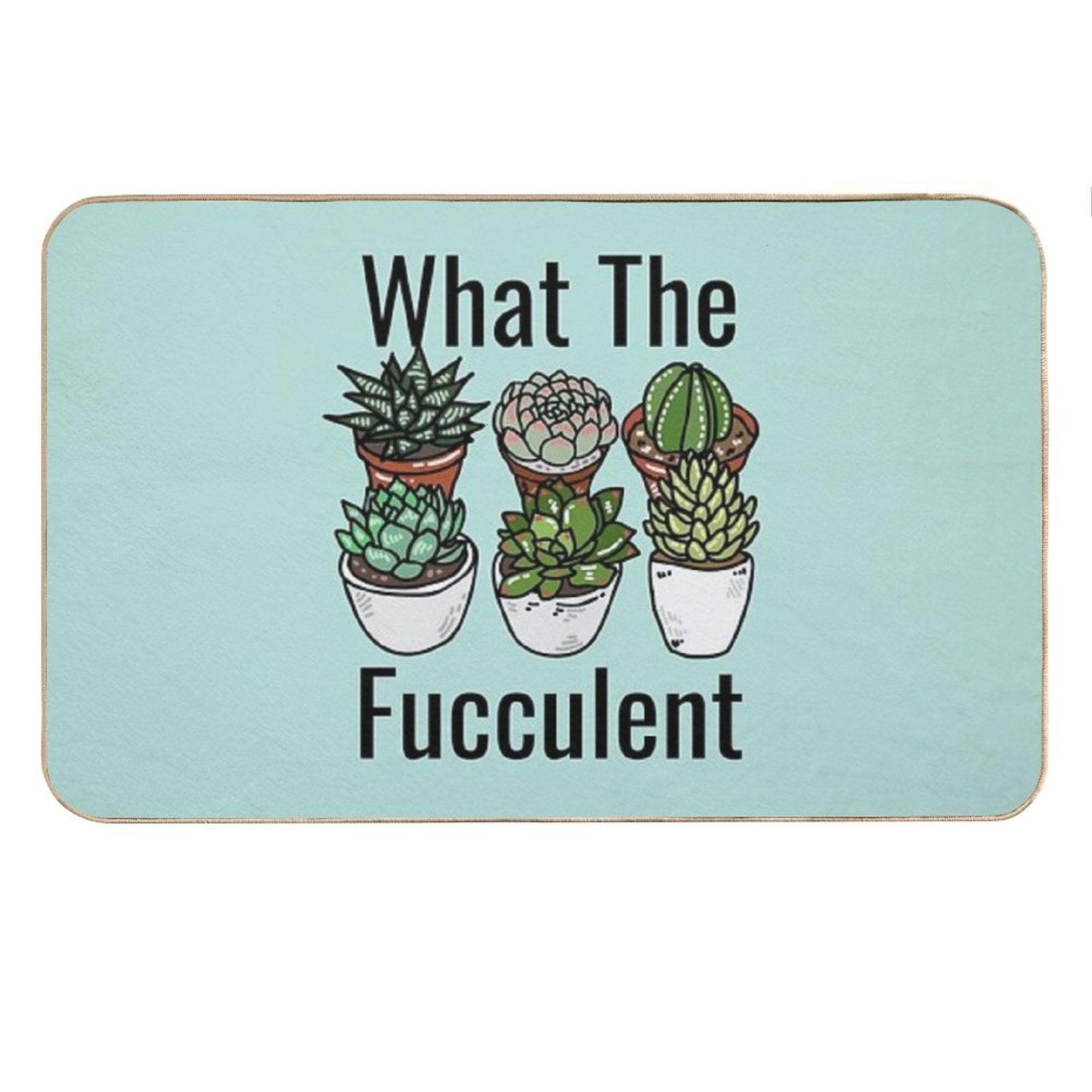 What The Fucculent Funny Meme Bath Mat