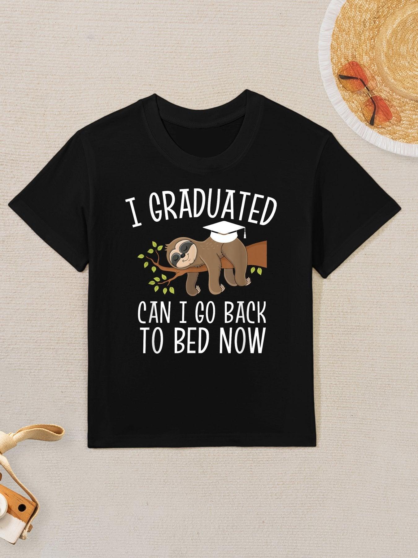 Cool Graduation Shirts I Graduated Can I Go Back To Bed Now Kids T-Shirt