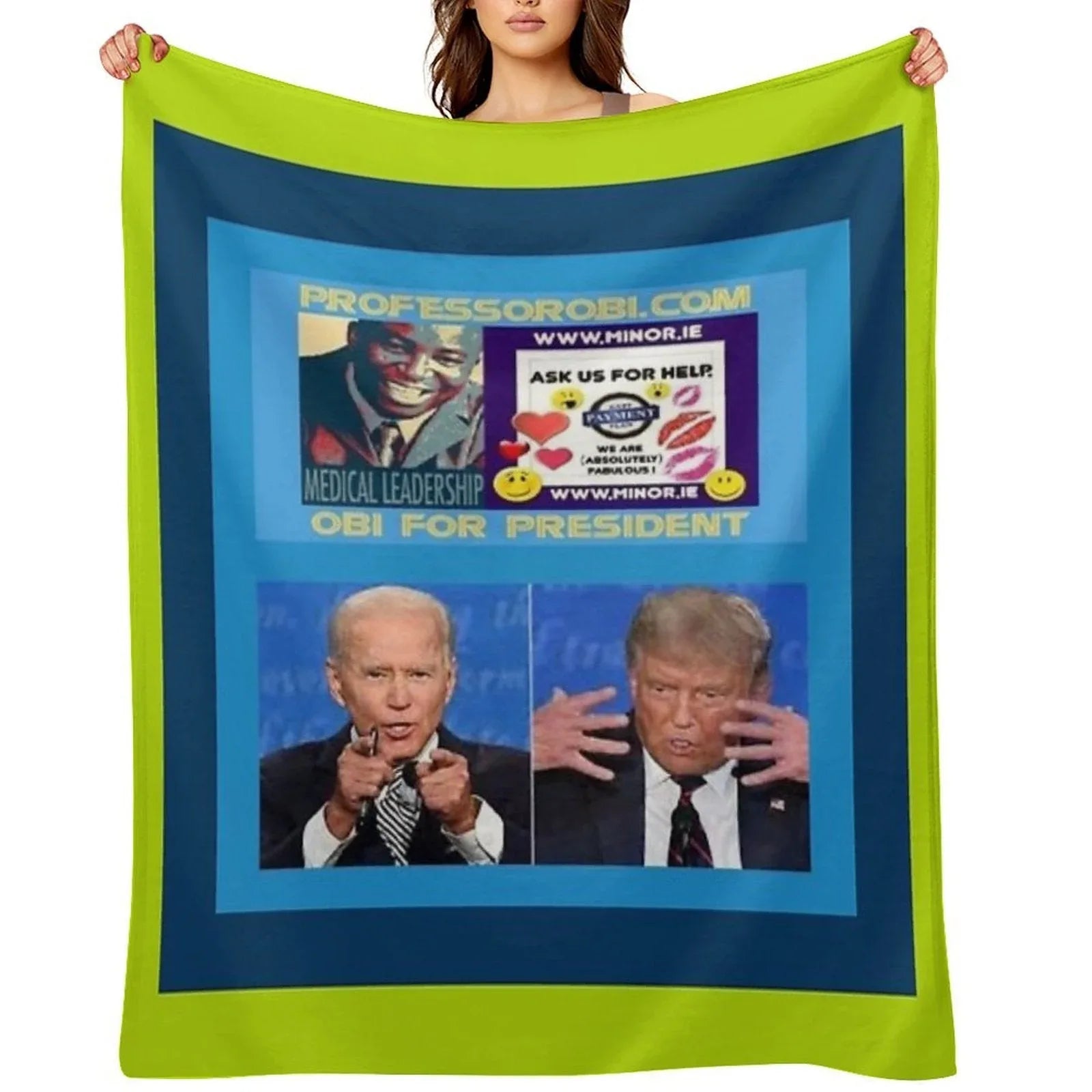 Professor Doctor Joseph Chikelue Obi  Independent  Design J  Obi For President  Ireland  Irish Presidential Election News. Throw Blanket