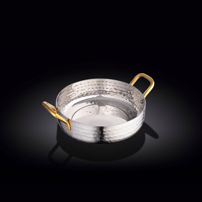 Wilmax Round Fry Pan With 2 Side Gold Handles 5.5