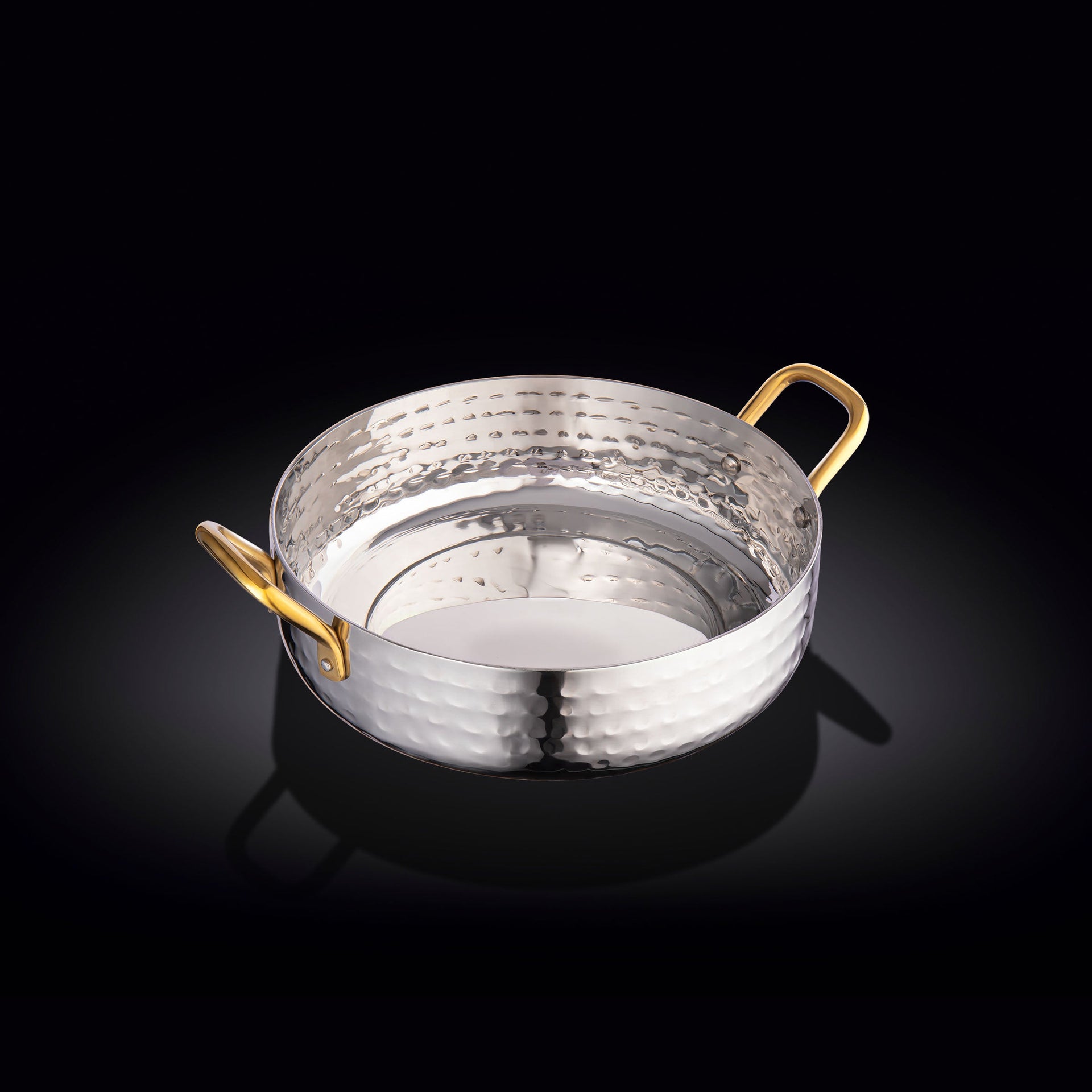 ROUND FRY PAN WITH 2 SIDE GOLD HANDLES 6.25