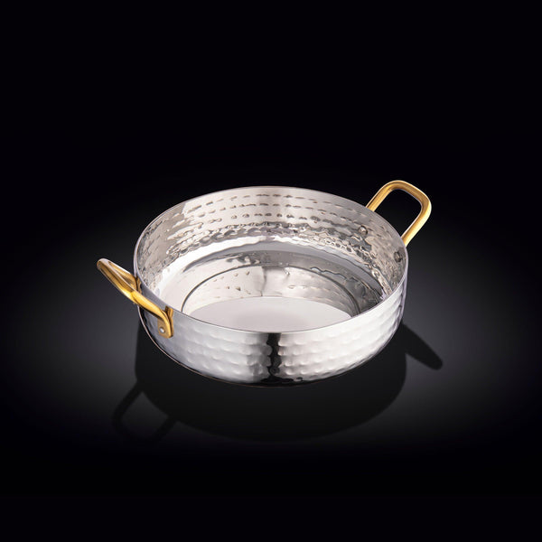 ROUND FRY PAN WITH 2 SIDE GOLD HANDLES 6.25