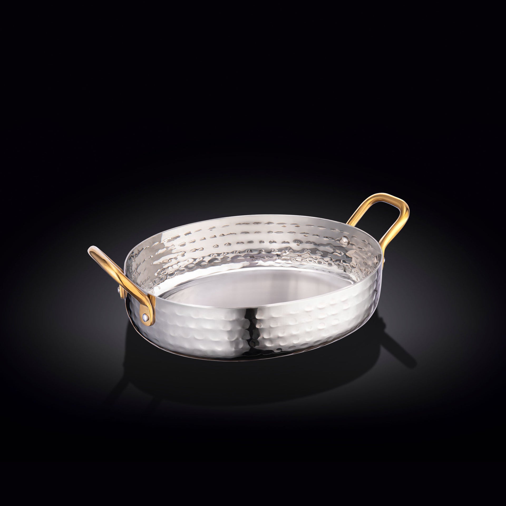 OVAL FRY PAN WITH 2 SIDE GOLD HANDLES 6.25