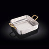 SQUARE FRY PAN WITH 2 SIDE GOLD HANDLES 6.25