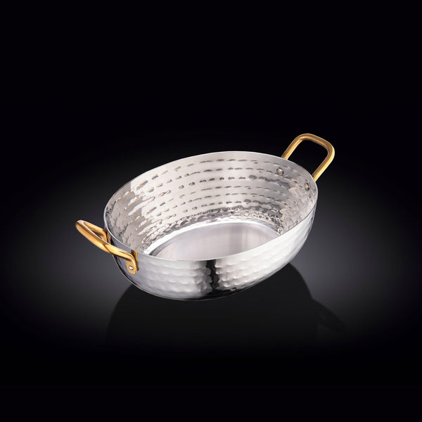 DEEP OVAL FRY PAN WITH 2 SIDE GOLD HANDLES 6.25
