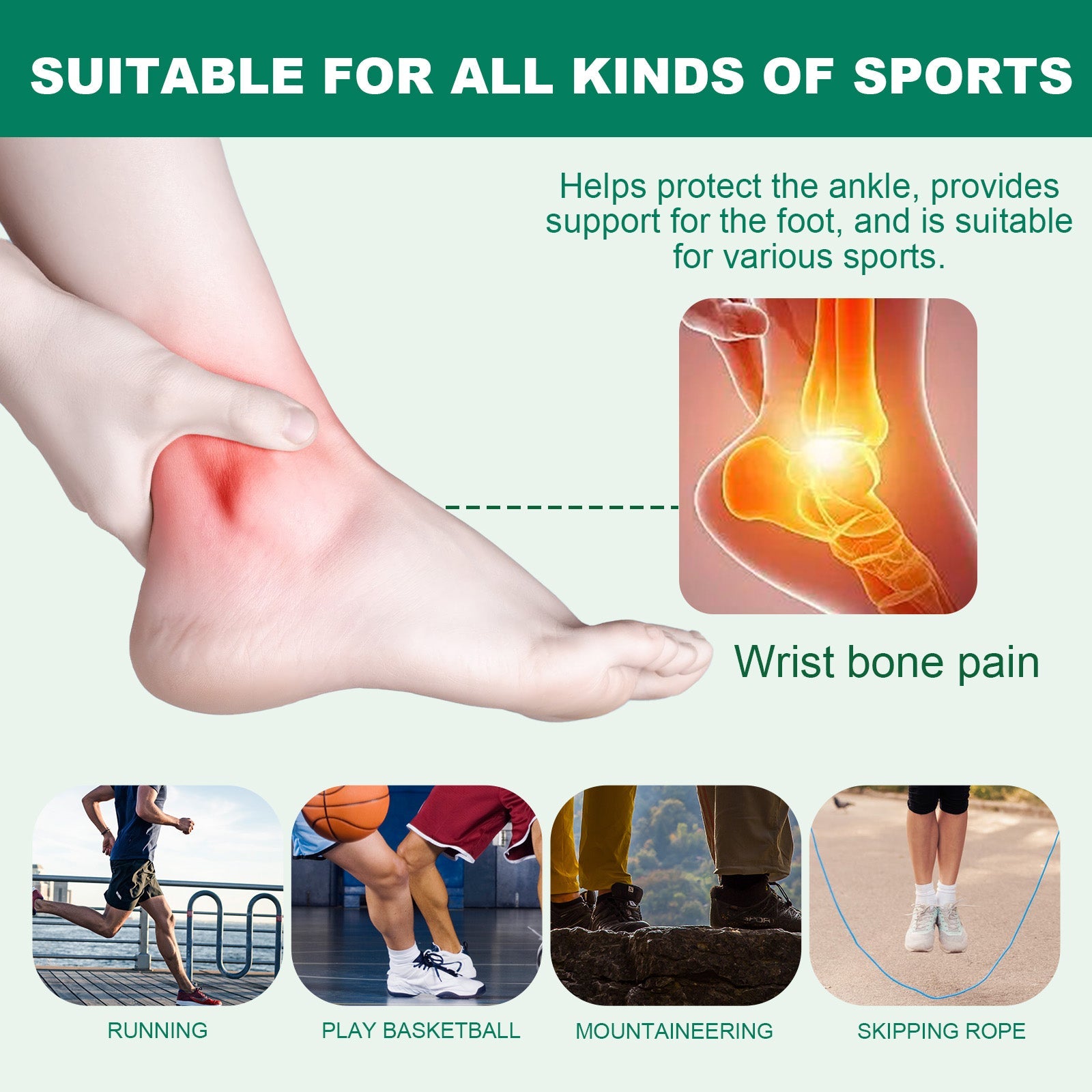 Self-Adhesive Sports Bandage Wrap, Prevent Running Sports Sprain Protection Ankle Joint Ankle Bandage