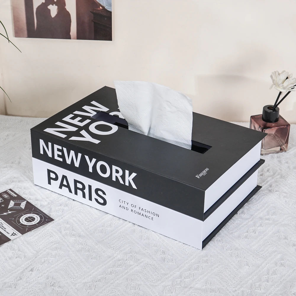 Book Style Tissue Box Napkin Holder Case Paper Box Container Fashion Hotel Storage Box Home Table Decoration Ornaments