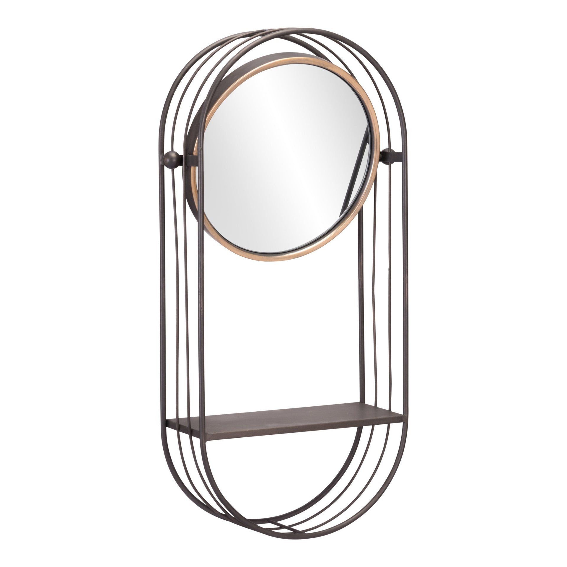 Saroni Mirror Shelf Antique Gray