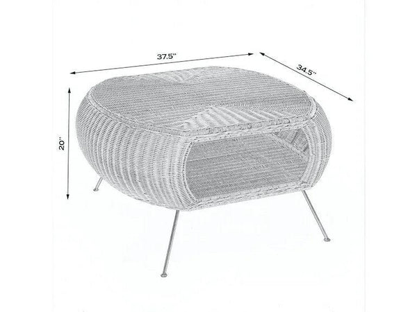 Coralitta Rattan Coffee Table in Light Brown - Gifts for You 'n Me