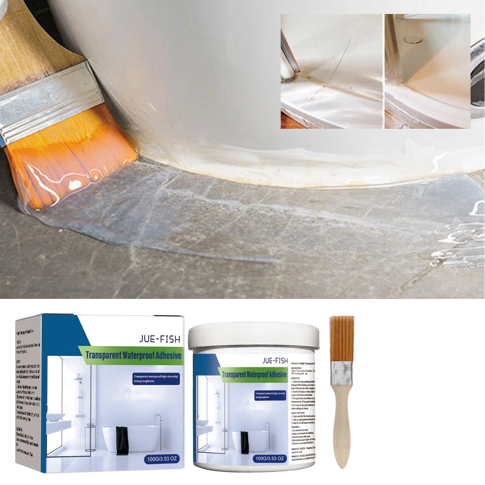 Transparent Waterproof Glue Transparent Waterproof Paint Toilet Balcony Free Brick Roof Leak Proof Glue