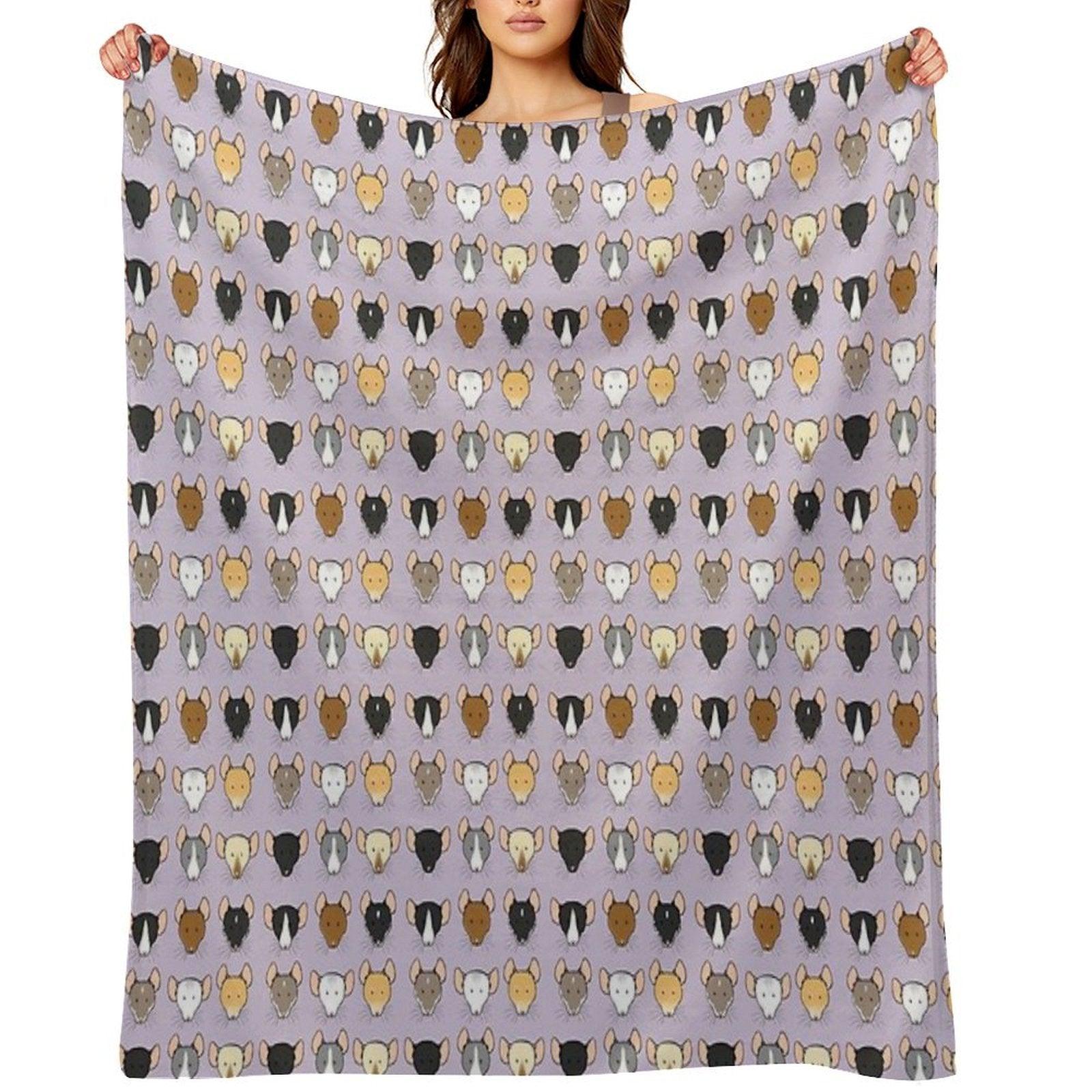 Ratty Faces Throw Blanket