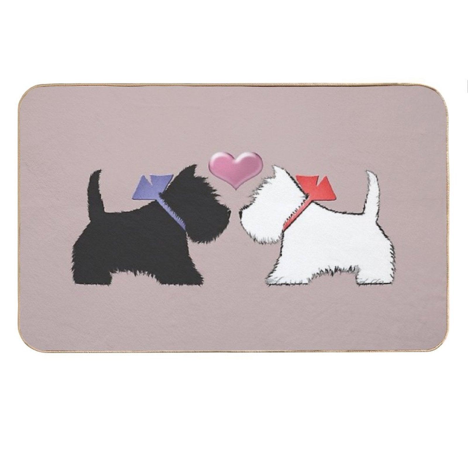 Westie Dog And Scotty Dog Art Bath Mat