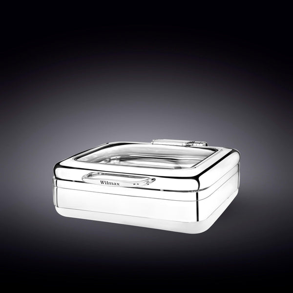 GLASS LID SQUARE CHAFER 18