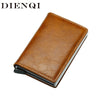 DIENQI Top Quality Wallet Men Money Bag Mini Purse Male Vintage Automatical Aluminium Rfid Card Holder Wallet Small Smart Wallet