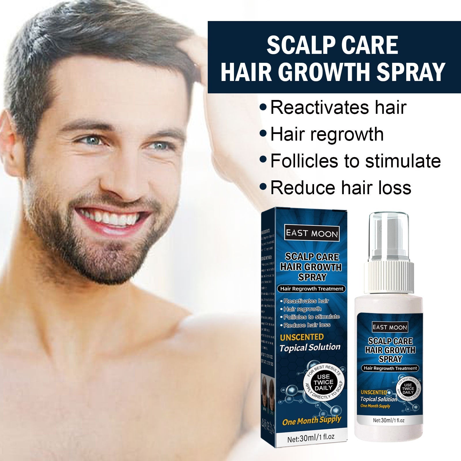 Men's Hair Spray, Dense Hair Solid Hair Hair Line Anti-Drop Treatment Fluid Thick