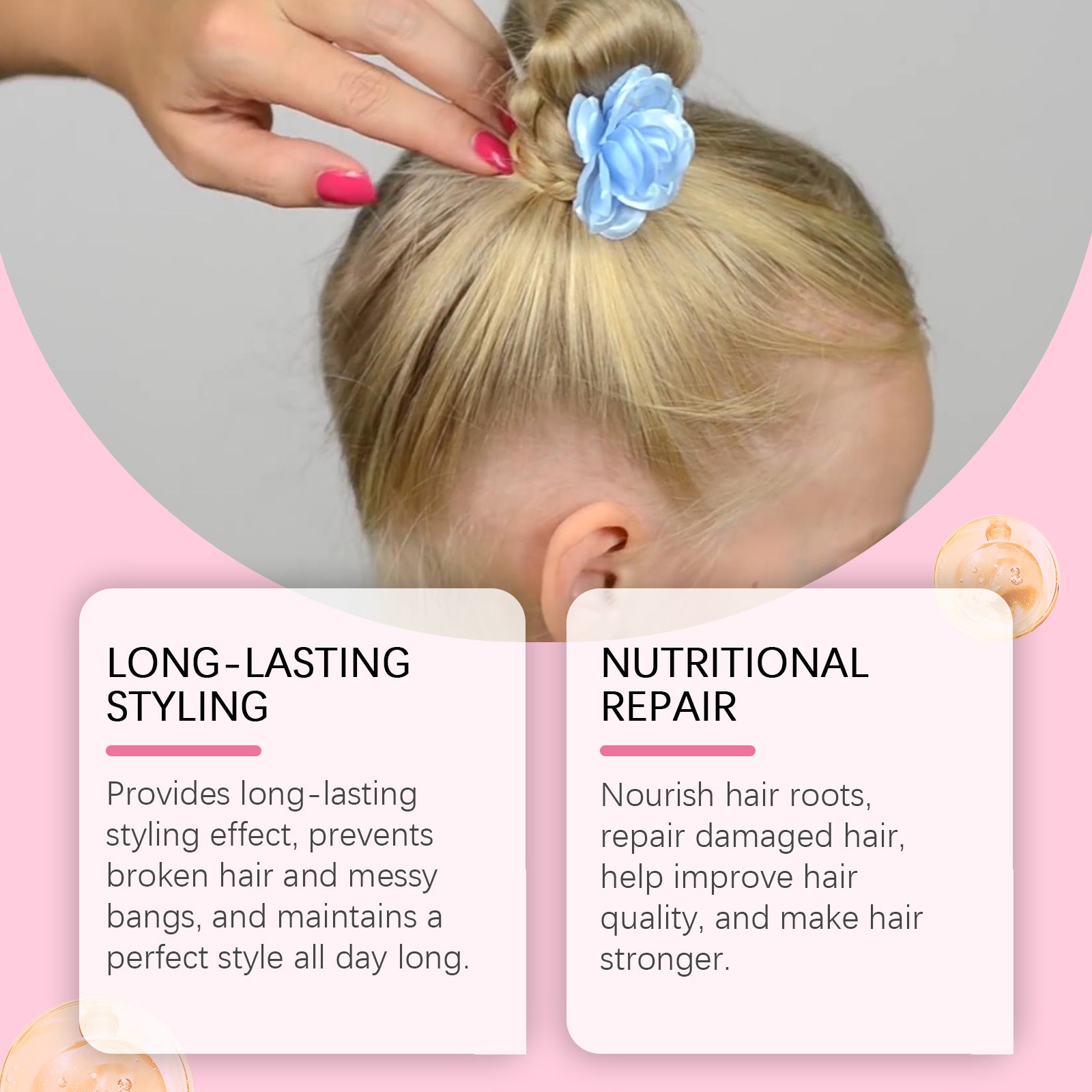 Children's Broken Hair Styling Brush Finish Broken Hair Bangs Styling Nourishing Shine Hair Styling Cream