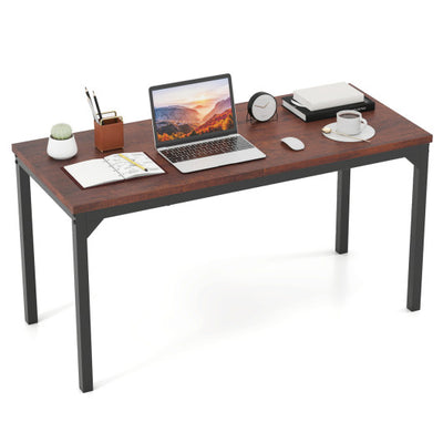 55 Inch Conference Table with Heavy-duty Metal Frame-Brown