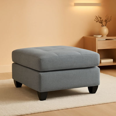 Oversized Light Gray Ottoman Room Decorative Elegance