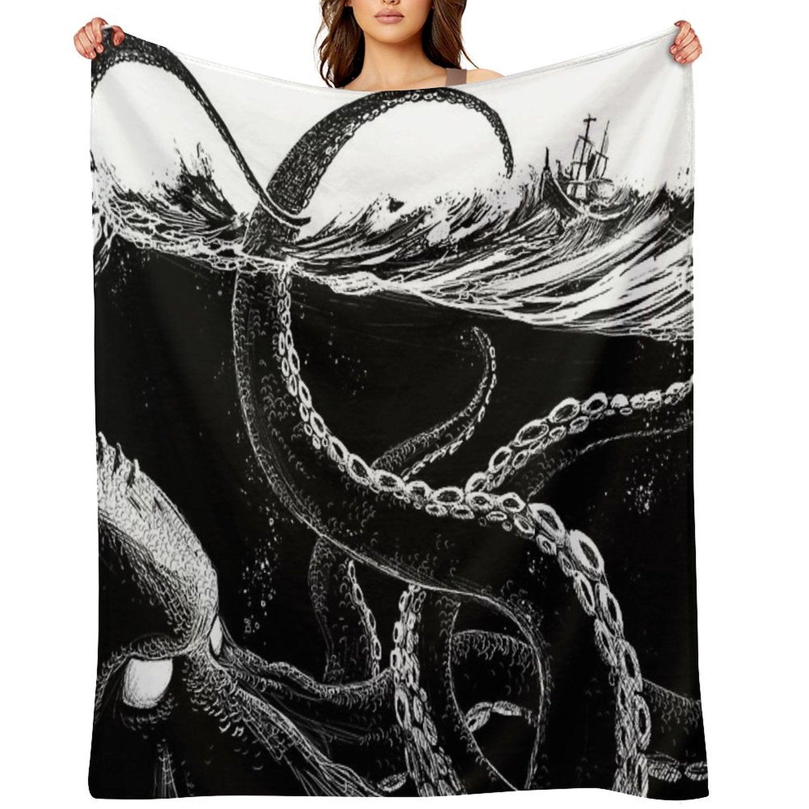 Kraken Rules The Sea Throw Blanket